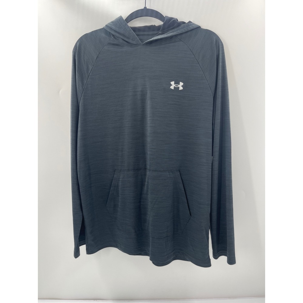 Under Armour Mens Tech Hoodie Long Sleeve Shirt Gray Heather Loose Fit LG
